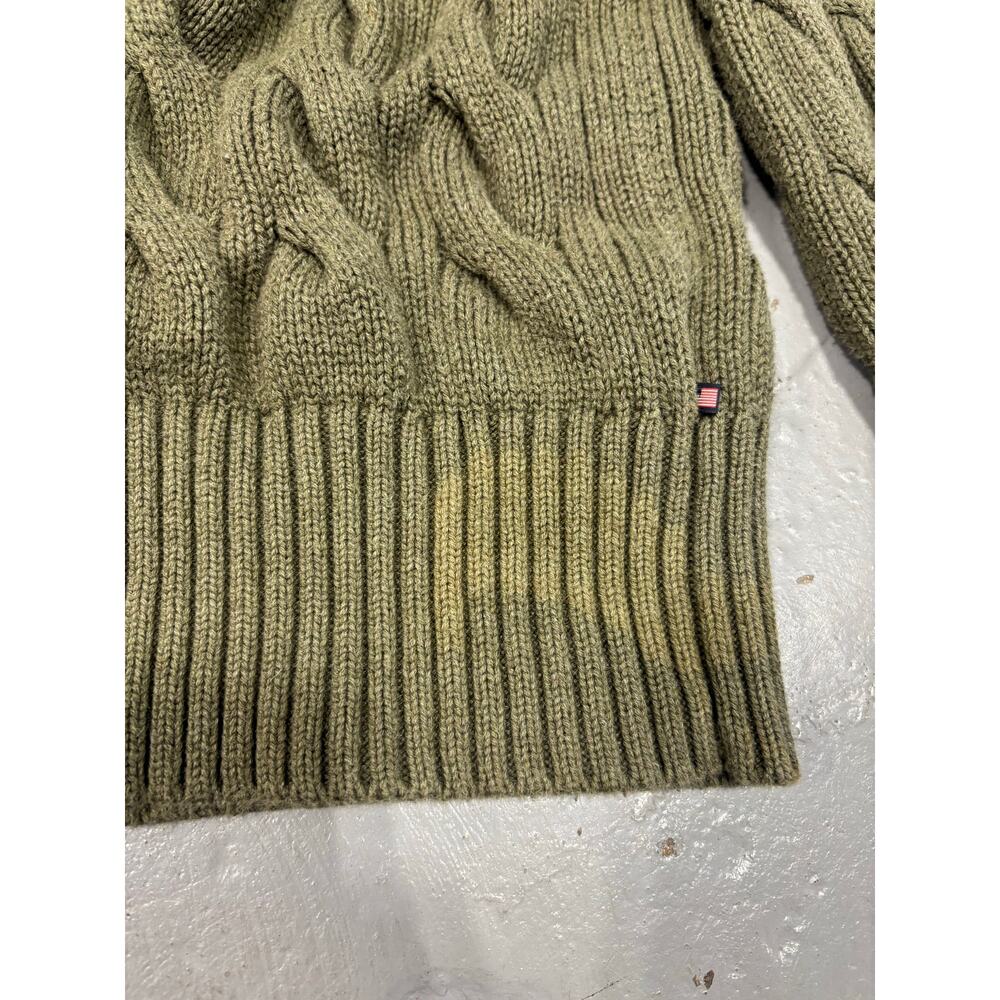 Polo Jeans Co Ralph Lauren Women’s XL Cable Knit Cardigan Green Sweater - Picture 8 of 8